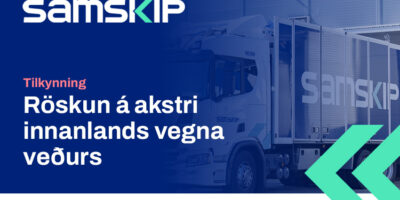 Tilkynning · Röskun á akstri innanlands